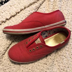 6.5 Kate Spade Keds Red W/ Gold Accents